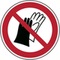 ISO Safety sign Wearing of gloves prohibited